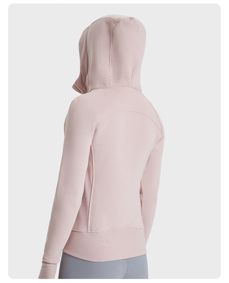 Slim Running Zipper Long Sleeve Fitness Hooded Jacket Wholesale Worktout Coats