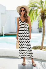 Striped Print Sleeveless Wholesale Maxi Dresses Summer