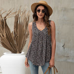 Sexy V Neck Floral Vest Casual Loose Summer Tank Tops Wholesale