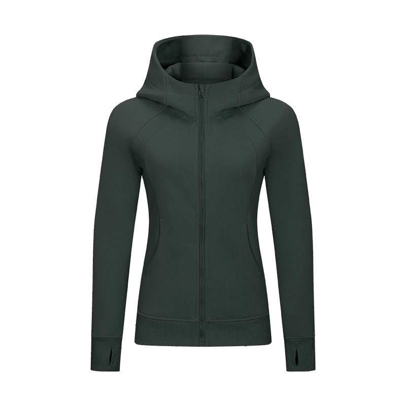 Slim Running Zipper Long Sleeve Fitness Hooded Jacket Wholesale Worktout Coats