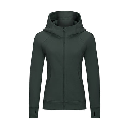 Slim Running Zipper Long Sleeve Fitness Hooded Jacket Wholesale Worktout Coats