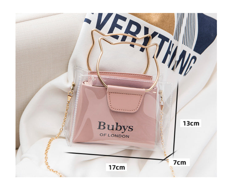 One Shoulder Chain Jelly Bag Wholesale Fashion Handbags Printing Transparent