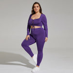 2pcs Yoga Fitness Suits Curvy Workout Sets Wholesale Plus Size Clothing