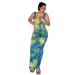 Women Fashion Tie Dye Sleeveless Wholesale Bodycon Maxi Dresses Pencil Dresses