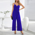 Sexy Suspenders Backless Solid Color Straight-Leg Jumpsuit Wholesale Women Clothing