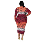 Crek Neck Leopard Print Lady Slim Dress Women Wholesale