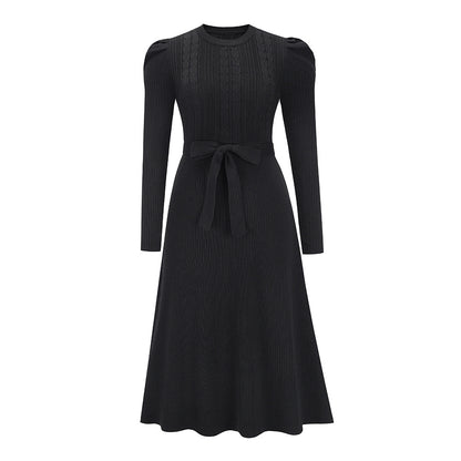 Wholesale Women Clothing Long-Sleeved Knitted Long Dresses