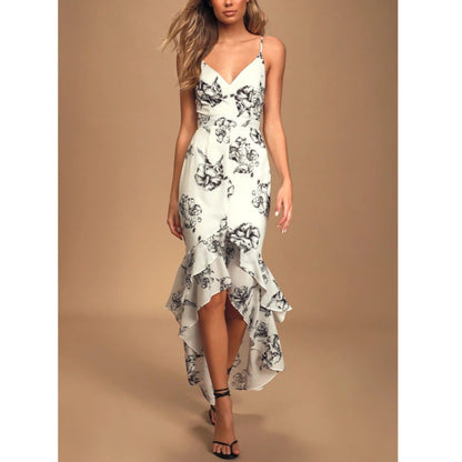 Asymmetrical Floral Cami Wholesale Maxi Dresses