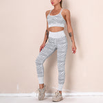Zebra Stripe Seamless Yoga Suits Womens Workout Suits Wholesale Activewear