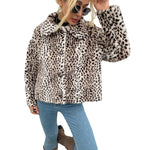 Short Leopard Long Sleeve Winter Coat Wholesale