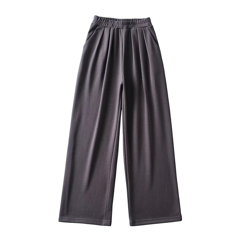 Solid Color Casual Straight Wide Leg Trousers Wholesale Pants Women'S Loose Sweatpants