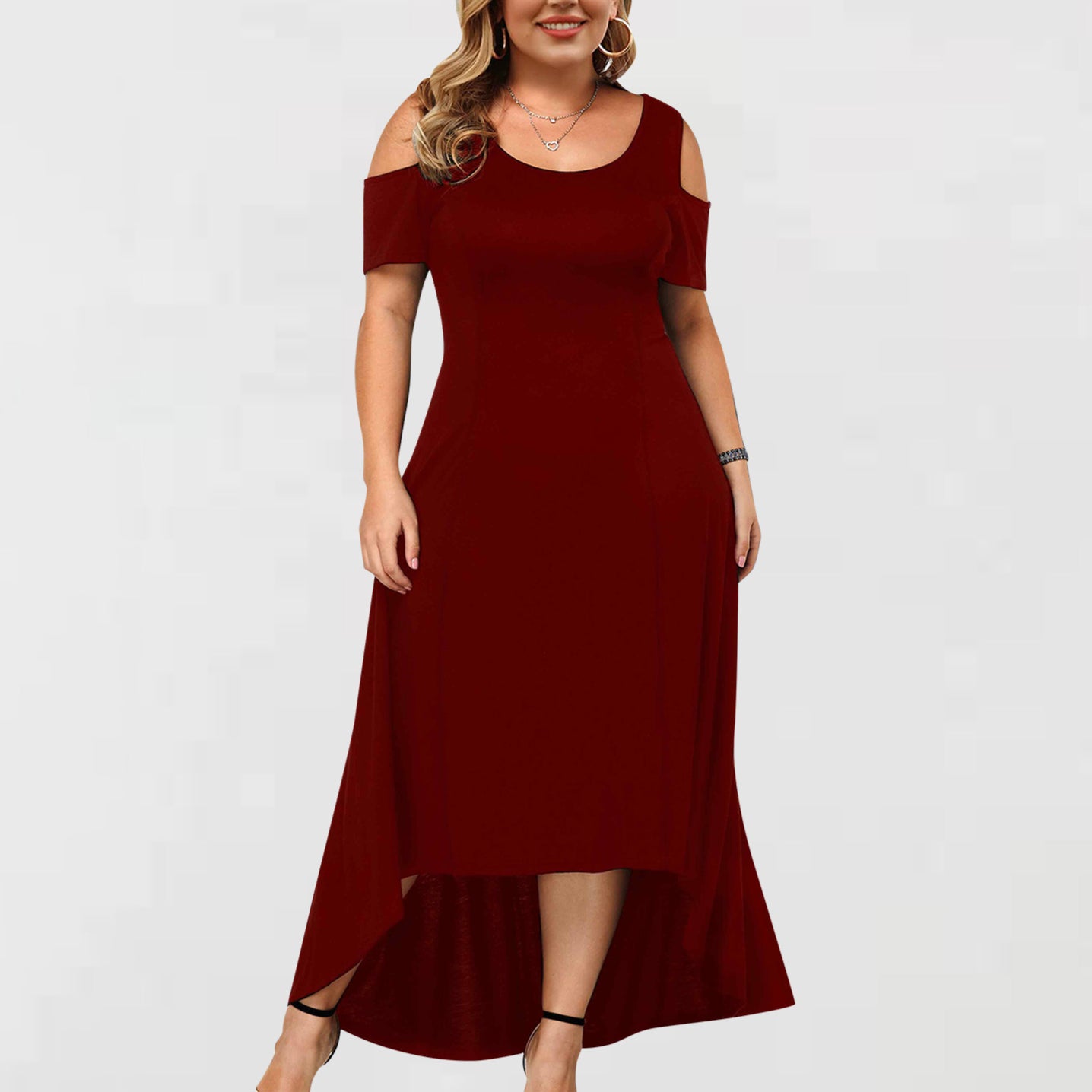 Off Shoulder Women Curvy Dresses Wholesale Plus Size Clothing