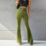 Women's Pull on Corduroy Flare Pants Elastic Waist  Stretchy Comfy Soft Wholesale Pants Trousers