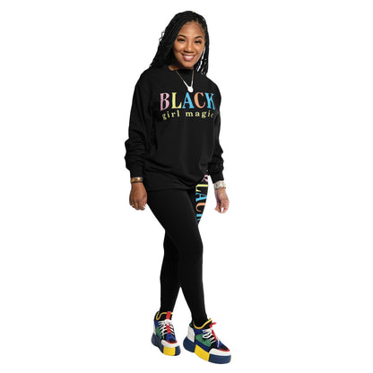 2pcs Wholesale Sweatsuit Pants Letter Sweatshirt + Leggings-03