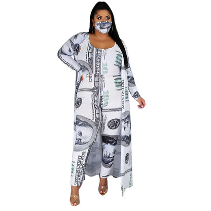 Dollar Print Wholesale Plus Size Sets For Women