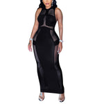 Women Fashion Sleeveless Mesh Sheer Slim Fit Wholesale Bodycon Dresses