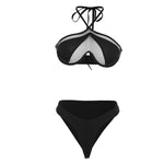Sexy Beachwear Suits Black See-Through Mesh Bras & Pack Hip Briefs Wholesale Women'S 2 Piece Sets