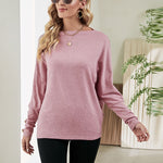 Fashion Button Dolman Sleeve Casual T-Shirt Wholesale Womens Tops