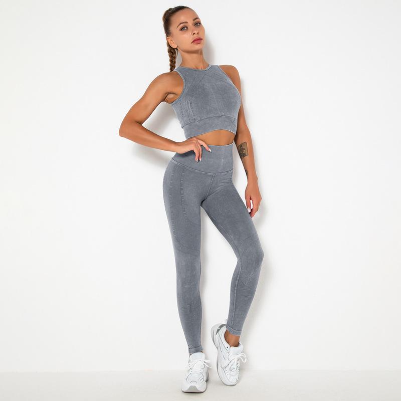 Women Knit Athletic Vests & Leggings Wholesale Workout Clothes