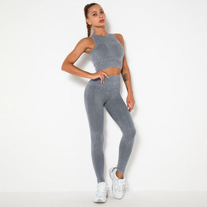 Women Knit Athletic Vests & Leggings Wholesale Workout Clothes