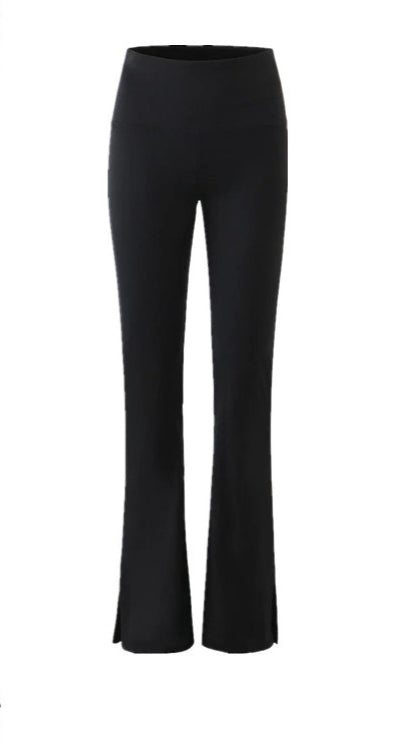 High Waist Black Stretch Thin Skinny Casual Side Slit Womens Flared Pants Wholesale Pants