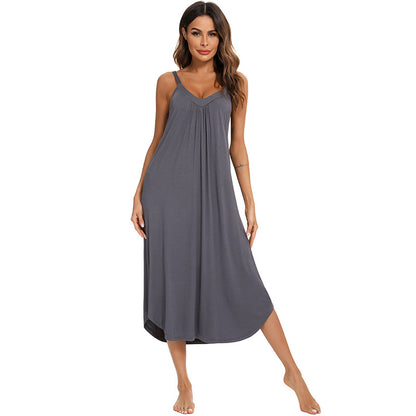 Loose & Soft Nightdress Sling Modal Pajamas Women Home-Clothes Wholesale Loungewear