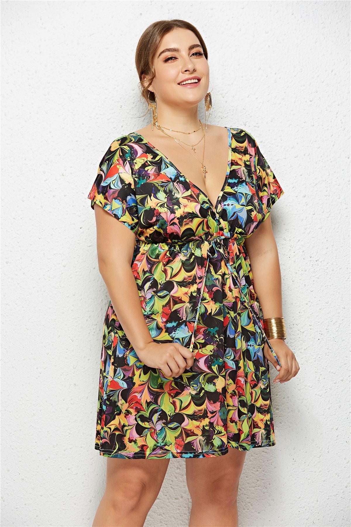 Sexy V-Neck Wholesale Plus Size Dresses