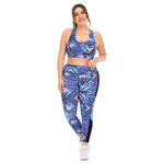 Sport Bra & Leggings Fashion Printed Curvy Fitness Yoga Suits Plus Size Two Piece Sets Wholesale Workout Clothes