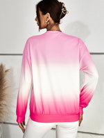 Fashion Long-Sleeve Gradient Print Sweatshirt Wholesale Womens Tops