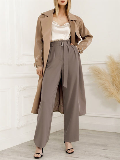 Commute Belt Up Wholesale Women Wide Leg Pants