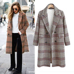 Mid-length Winter Plaid Woolen Coat Wholesale Women's Clothing