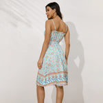 Sundresses Lace-Up Boho Style Print Sling Dress Vacation Wholesale Bohemian Dress For Women