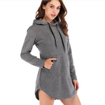 Hot Sale Fleece Mid-Length Pocket Hooded Women's Clothing Wholesale