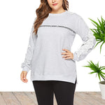Round Neck Printed Long-Sleeve Sweatshirts Wholesale Plus Size Clothing