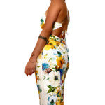 Spaghetti Strap Sleeveless Floral Print Deep V Neck Wholesale Cami Dresses for Women