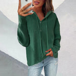 Casual Knitted Sweatshirts Hooded Cardigan Wholesale Womens Tops