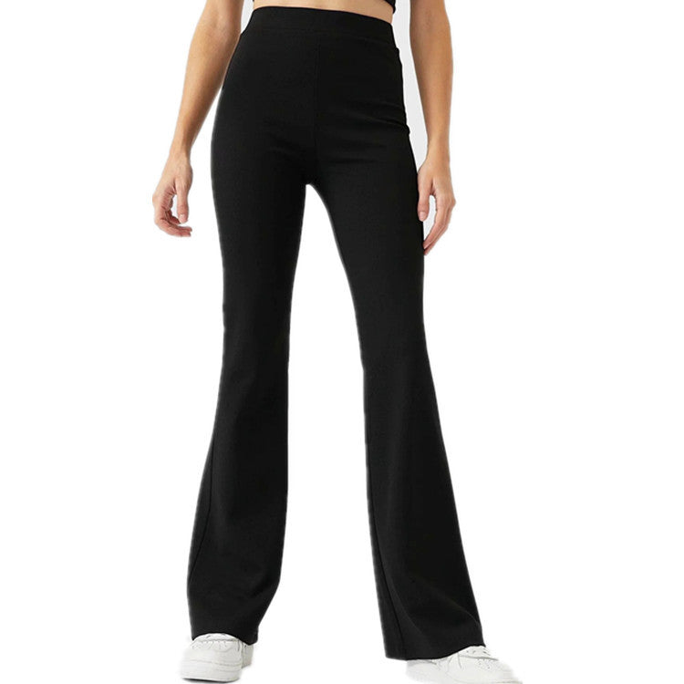 Slim Casual Mopping Solid Color Tall Waist Flared Pants Wholesale Women Bottoms