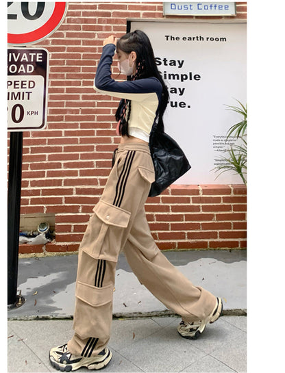 High-Waist Straight Drape Wide-Leg Overalls Wholesale Women Pants