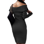 Off Shoulder Bodycon Dress Womens Clothes