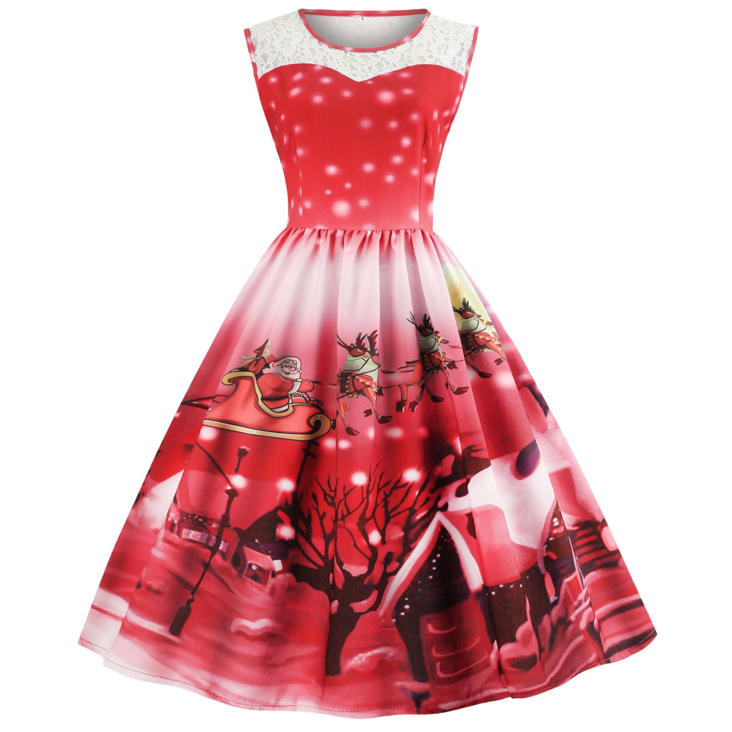 Christmas Vintage Print Cami Dress