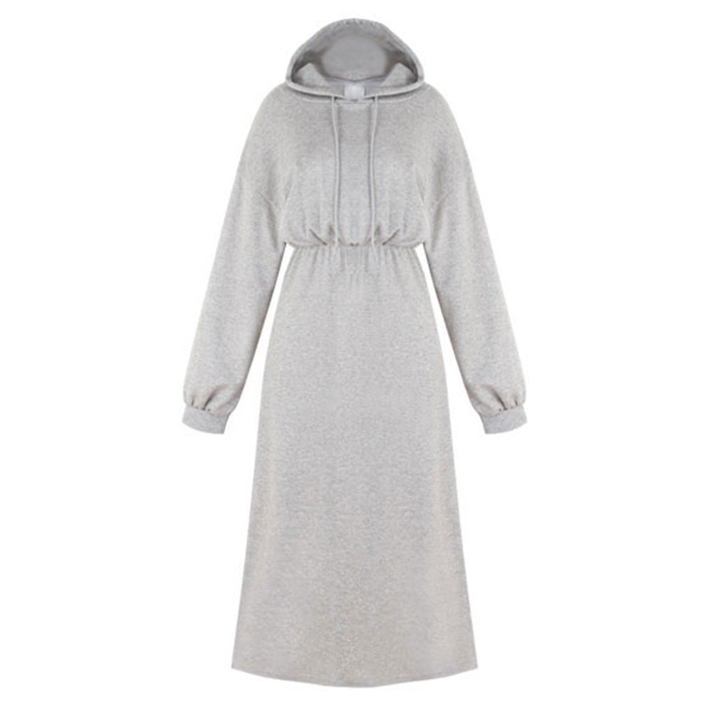 Solid Color Plus Size Hoodie Dress