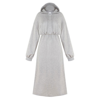 Solid Color Plus Size Hoodie Dress