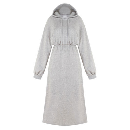 Solid Color Plus Size Hoodie Dress