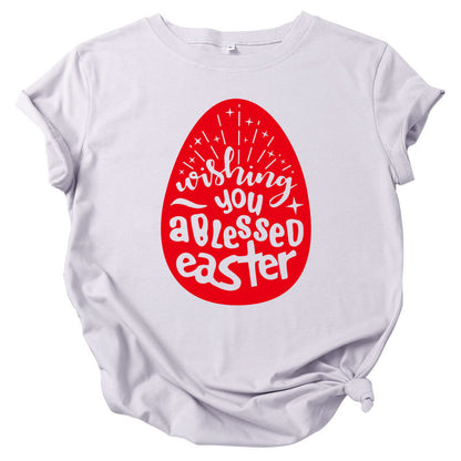 Women Fashion Easter Print Wholesale T-shirts Summer