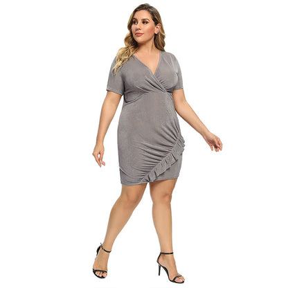 Slim Solid Wholesale Plus Size Dresses