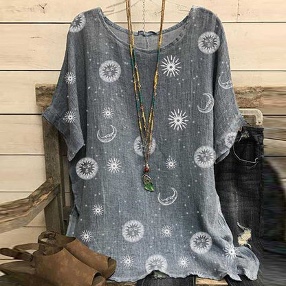 Casual Women Clothing Printed Round Neck Wholesale T Shirts ST202010