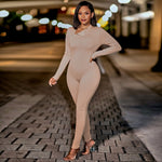 Solid Color Zipper Slim Hip Lift Women Jump-Suits Wholesale Jumpsuit