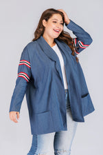 Casual Lapel Loose Long Sleeve Wind Coats Wholesale Plus Size Clothing