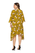 Casual Round Neck Lace-Up Dress Midi Irregular Plus Size Wholesale Dresses