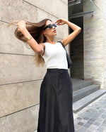 Casual Midi Slit Simple Design A Shape Skirt Wholesale Women Clothing